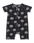 Bamboo Shorty Romper | Palm Style Black