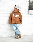 Bubs Chenille Child Waffle Sleeve Crewneck - Faded Autumn