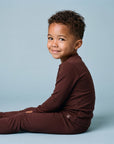 Modal Dark Brown Long Sleeve PJs