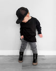 Classic Midi Rain Boot in Black / Taupe