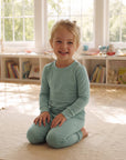 Modal Long Sleeve Pajama Set for Kids Mint