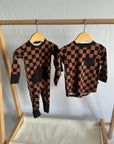 Black & Tan Checkered Pocket Long Sleeve