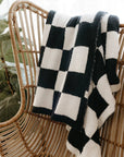 Plush Blanket | Black & White Checkerboard