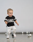 Varsity 1st Birthday Elevated Tee - Black