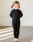 Modal Ribbed knit Black Long Sleeve PJ's