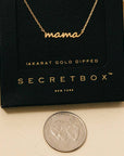 Secret Box Gold Dipped Dainty Mama Pendant Necklace