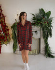 Women's Bamboo Sleeping Dress | Christmas Plaid