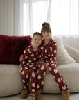 Girl's Bamboo Button Up Lounge Set | Vintage Santa