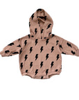 Hooded Bubble Romper | Mocha Bolts