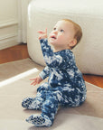Cotton 2-Way Zip Baby Infant Footie Pajama-Prism Navy-C