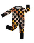 Bamboo Zip Romper | Colorful Checks & Bolts