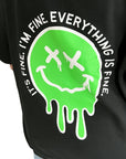 It's Fine Drippy Smiley Hoodie - Black