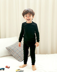 Daily Black Cotton Long Sleeve PJs