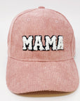 Corduroy Mama Ball Cap: White