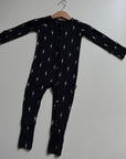 Black Lightning Bolt | Bamboo Romper: 0-3 Months