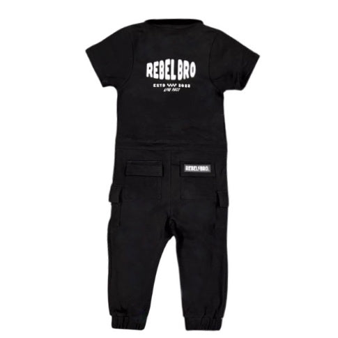 Pit Crew Romper in Black