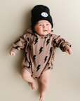 Hooded Bubble Romper | Mocha Bolts