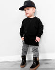 Classic Midi Rain Boot in Black / Taupe