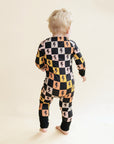 Bamboo Zip Romper | Colorful Checks & Bolts