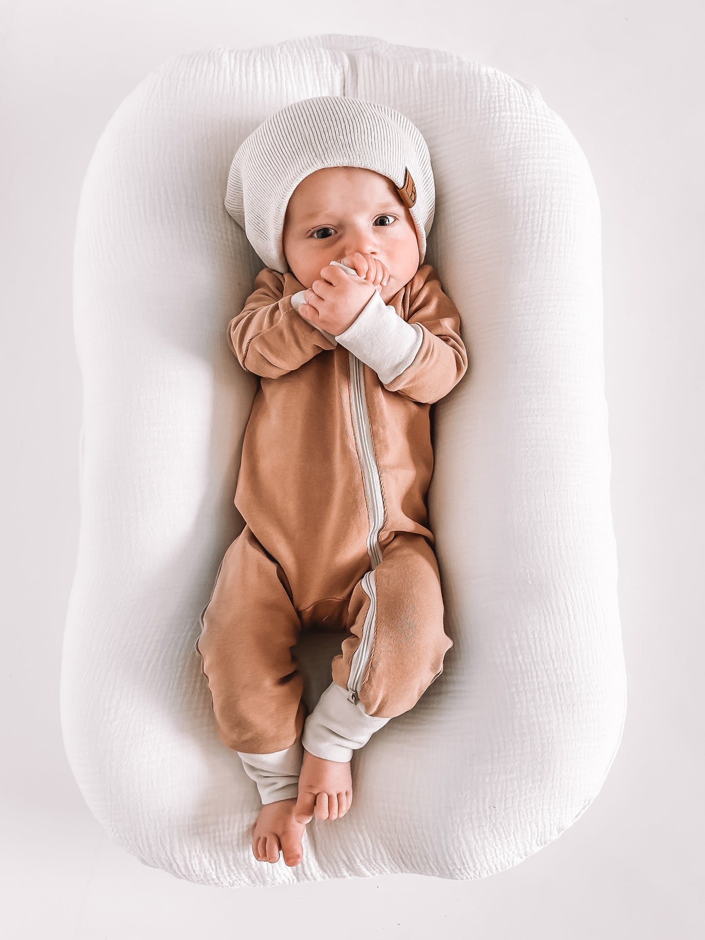 Little Bipsy 2 Way Zip Romper - Nutmeg
