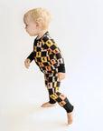 Bamboo Zip Romper | Colorful Checks & Bolts