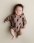 Hooded Bubble Romper | Mocha Bolts