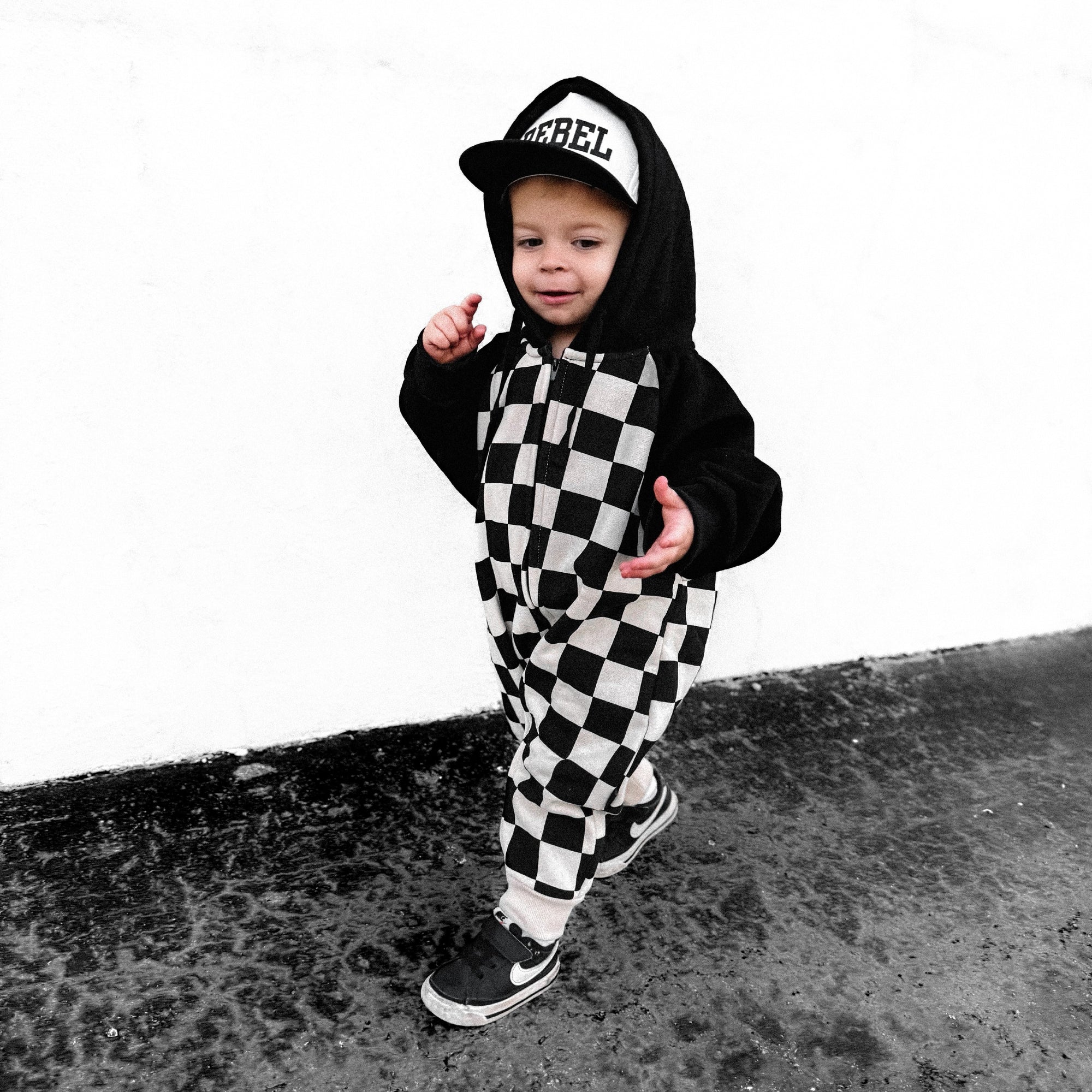 Hooded Fleece Romper in Venice (PREORDER)