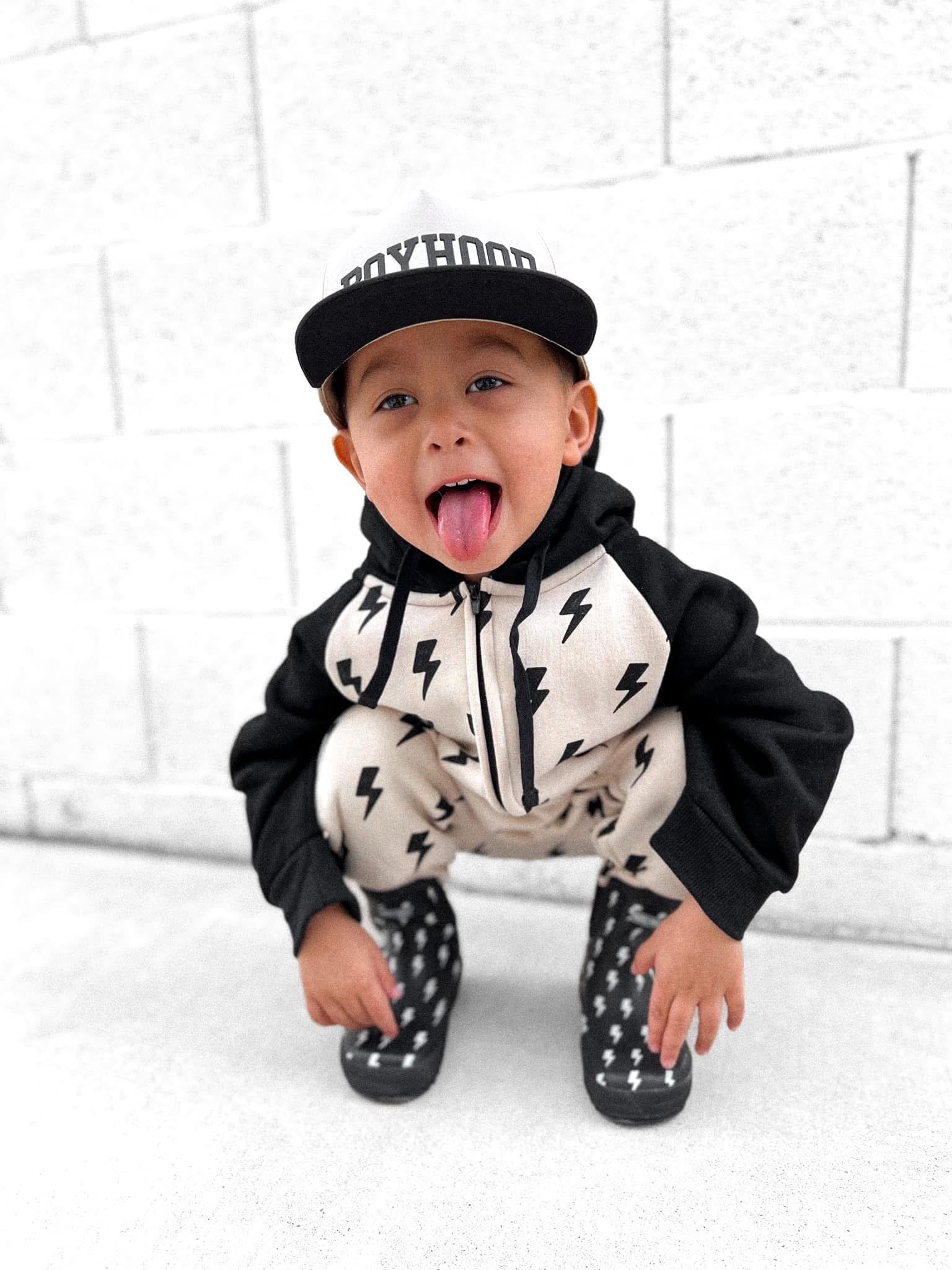 Hooded Fleece Romper in Bowie (PREORDER)
