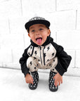 Hooded Fleece Romper in Bowie (PREORDER)