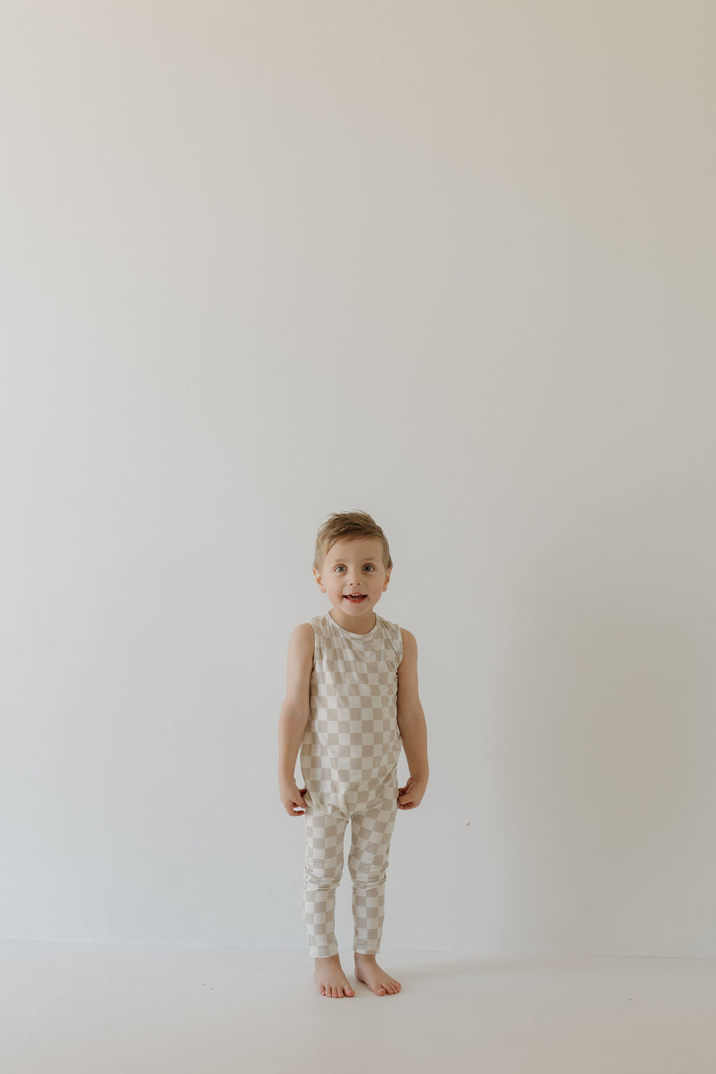 Harem Bamboo Romper | Checkerboard