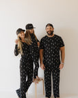 Women's Bamboo Pajama | Midnight Lightning Bolt || MATCHING KIDS