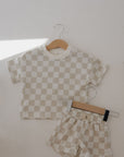 French Terry Short Set | Checkerboard