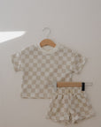 French Terry Short Set | Checkerboard