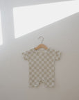 French Terry Romper | Checkerboard