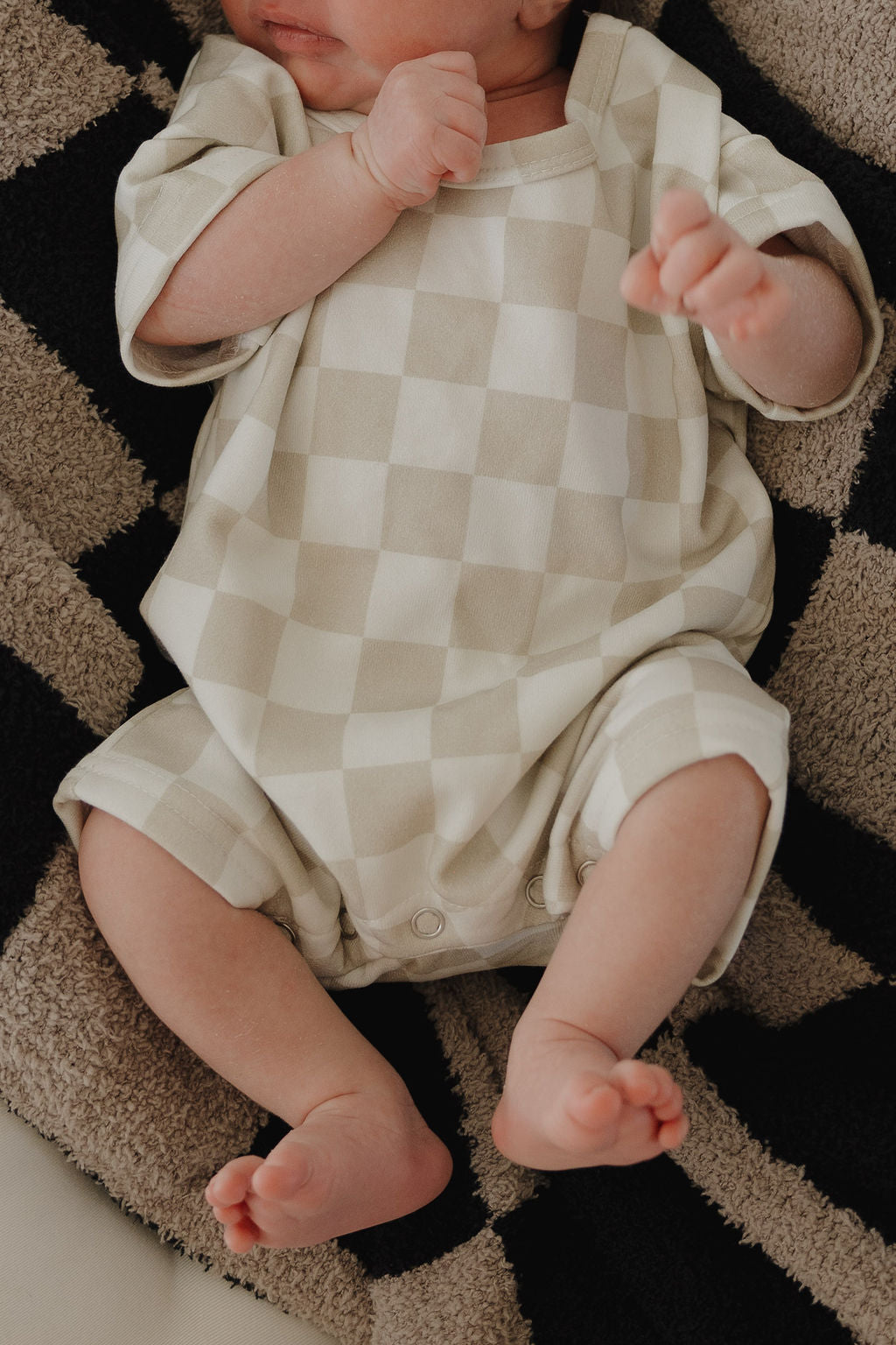 French Terry Romper | Checkerboard