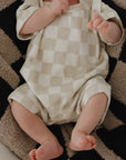 French Terry Romper | Checkerboard