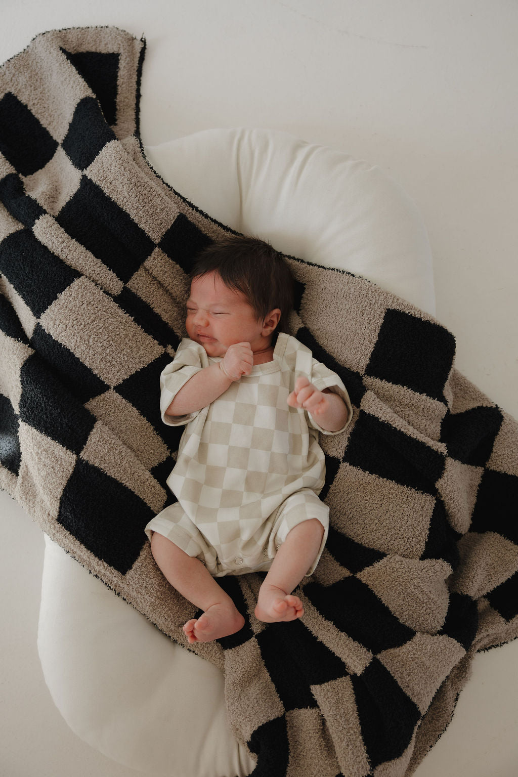 French Terry Romper | Checkerboard