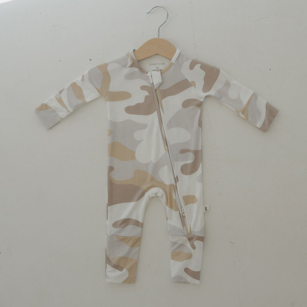 Bamboo Zip Pajamas | Camo 2.0