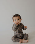 Bamboo Zip Pajamas | Faded Brown Checkerboard