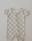 Bamboo Zip Shortie | Checkerboard