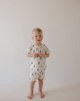 Bamboo Short Set | White & Black Lightning Bolt