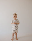 Bamboo Short Set | White & Black Lightning Bolt
