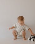 French Terry Romper | Checkerboard