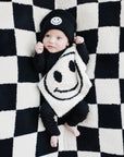 Checkered Plush Blanket | Black