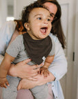 Organic Cotton Baby Bandana Bibs - Ash