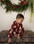 Bamboo Zip Pajamas | Vintage Santa