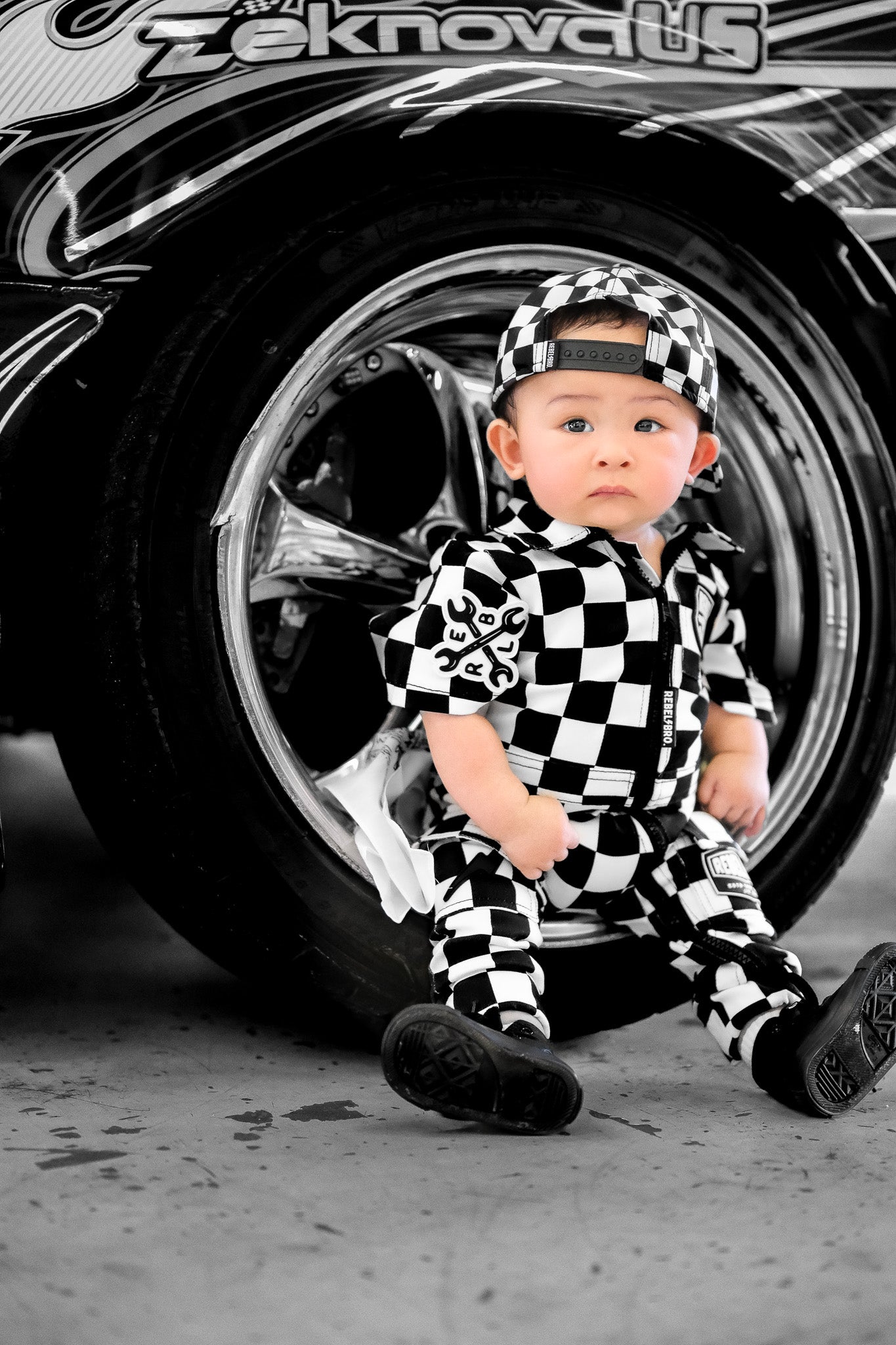 Pit Crew Romper in Venice