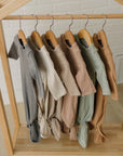Oatmeal Organic Cotton Ribbed Knot Gown
