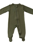 Olive Bamboo Footed Zipper