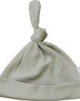 Sage Organic Ribbed Newborn Knot Hat